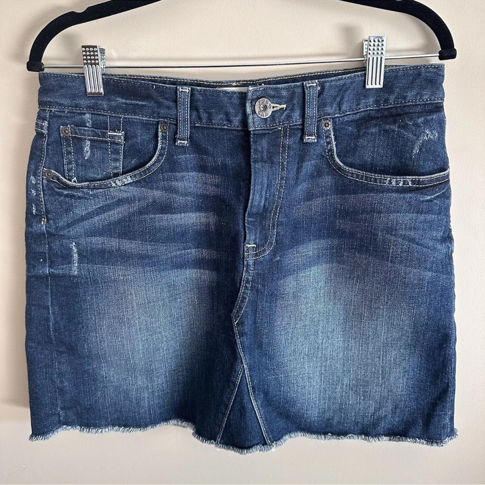 1969‎ Gap Mini Denim Skirt Blue Size 10/30 Frayed Bottom